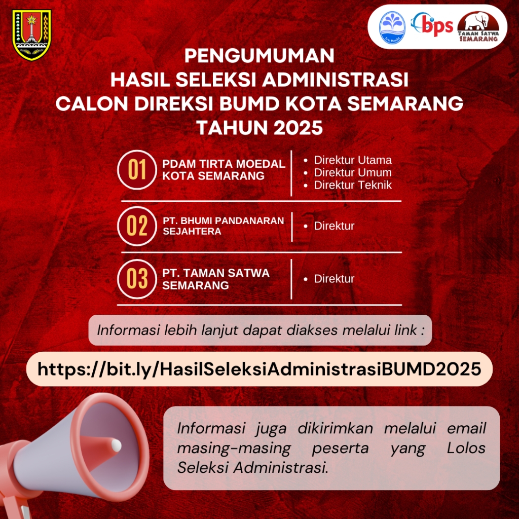 Pengumuman Hasil Seleksi Administrasi Calon Direksi BUMD Kota Semarang Tahun 2025
